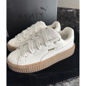 Fenty Puma Rihanna Creeper White Leather Gum Platform phatty Sneakers Sz 6 shoes